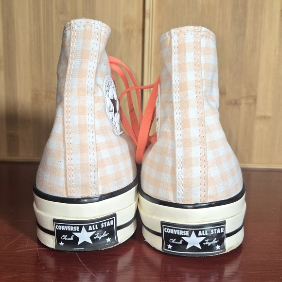 Converse Chuck Taylor Pink Gingham High Top Canvas Checkered Shoes Sz 11 - Picture 2 of 4